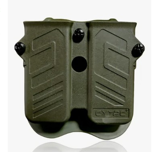 Portacargador OWB Kydex verde doble universal para cargadores de doble hilera en calibres 9mm