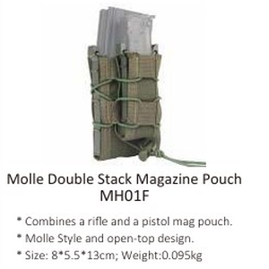 Portacargador verde lona balistica doble Rifle y pistola
