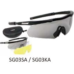 Gafas de tiro acolchadas con 3 lentes 2.7mm