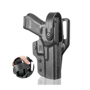 Funda kydex negra OWB Compatible con Glock 17 (Generaciones 3 a 5) y Glock 22 y 31 (Generaciones 3 y 4)