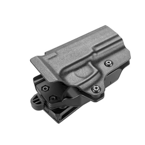 Funda kydex negra OWB Compatible con Glock 17, 19, 19X, 26, 32, 44 y 45, de las generaciones 1 a 5